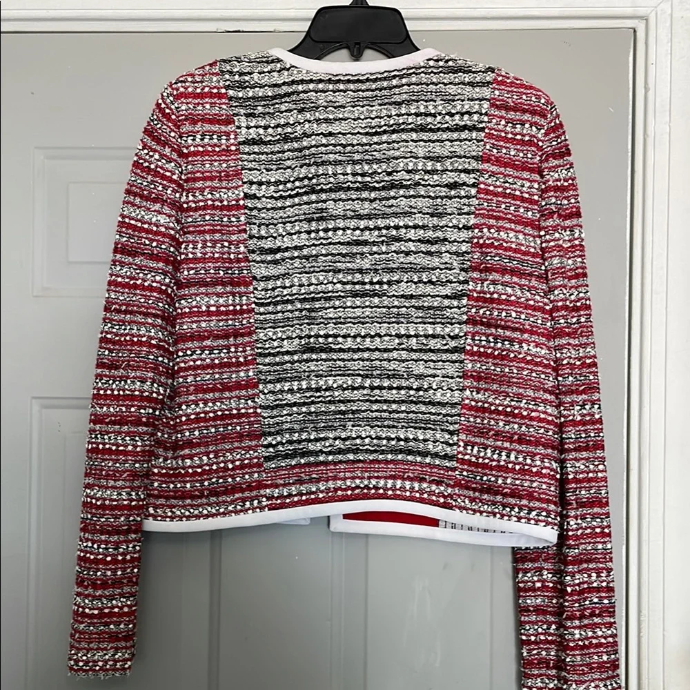 ST JOHN Red and White Tweed Jacket - Picture 4 of 4